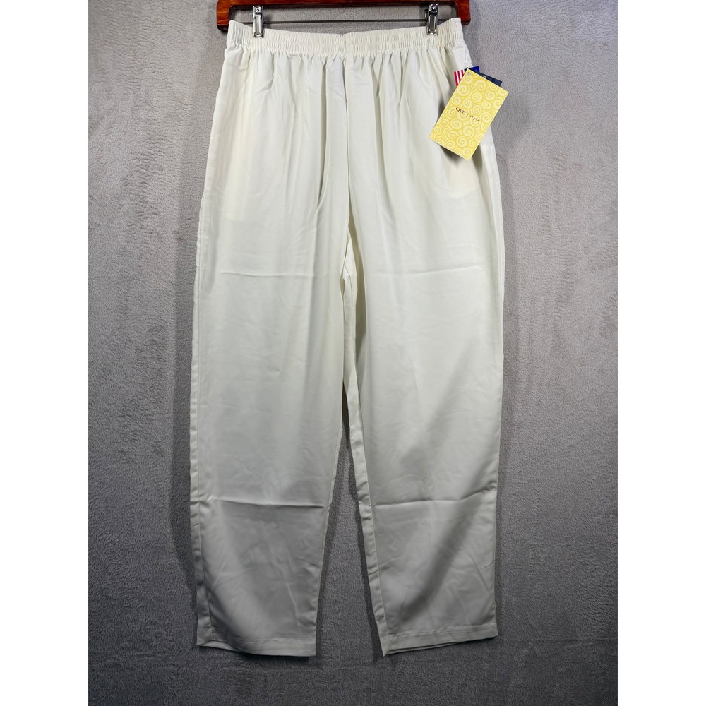 Susan Graver Style Pants Womens 1X White Vintage QVC Lightweight Trousers